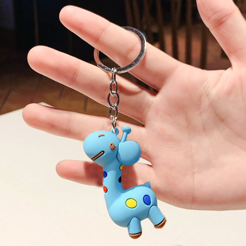 Wholesale Cartoon Cute Giraffe Silicone Keychain